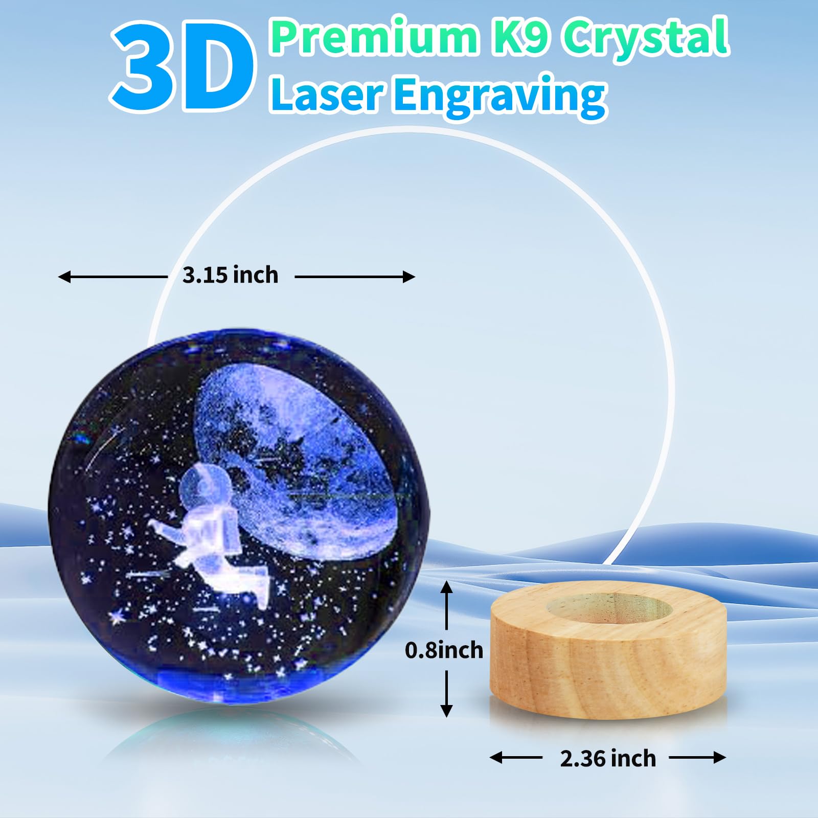 創造的な宇宙人放浪地球3 dランプ JANARARY 3D Galaxy Crystal Ball Night Light for Gifts with
