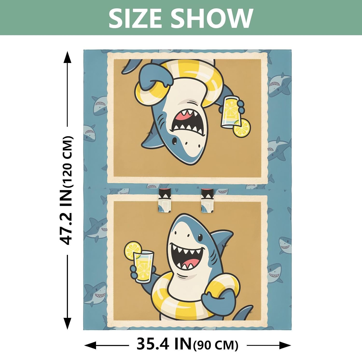 Sun Shade for Baby Strollers UV Protection Stroller Bassinet Cover,Travel Accessories Cartoon Shark Drinking A Beverage