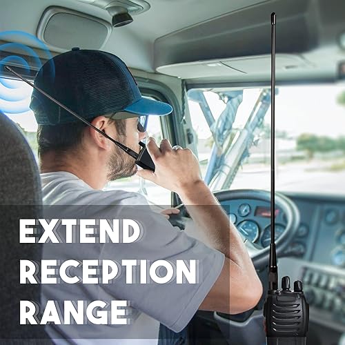 Miniatura 4 de Bingfu Antena de radio VHF UHF de doble banda 136-174 MHz 400-470 MHz Antena de radio bidireccional Walkie Talkie Antena látigo flexible SMA hembra