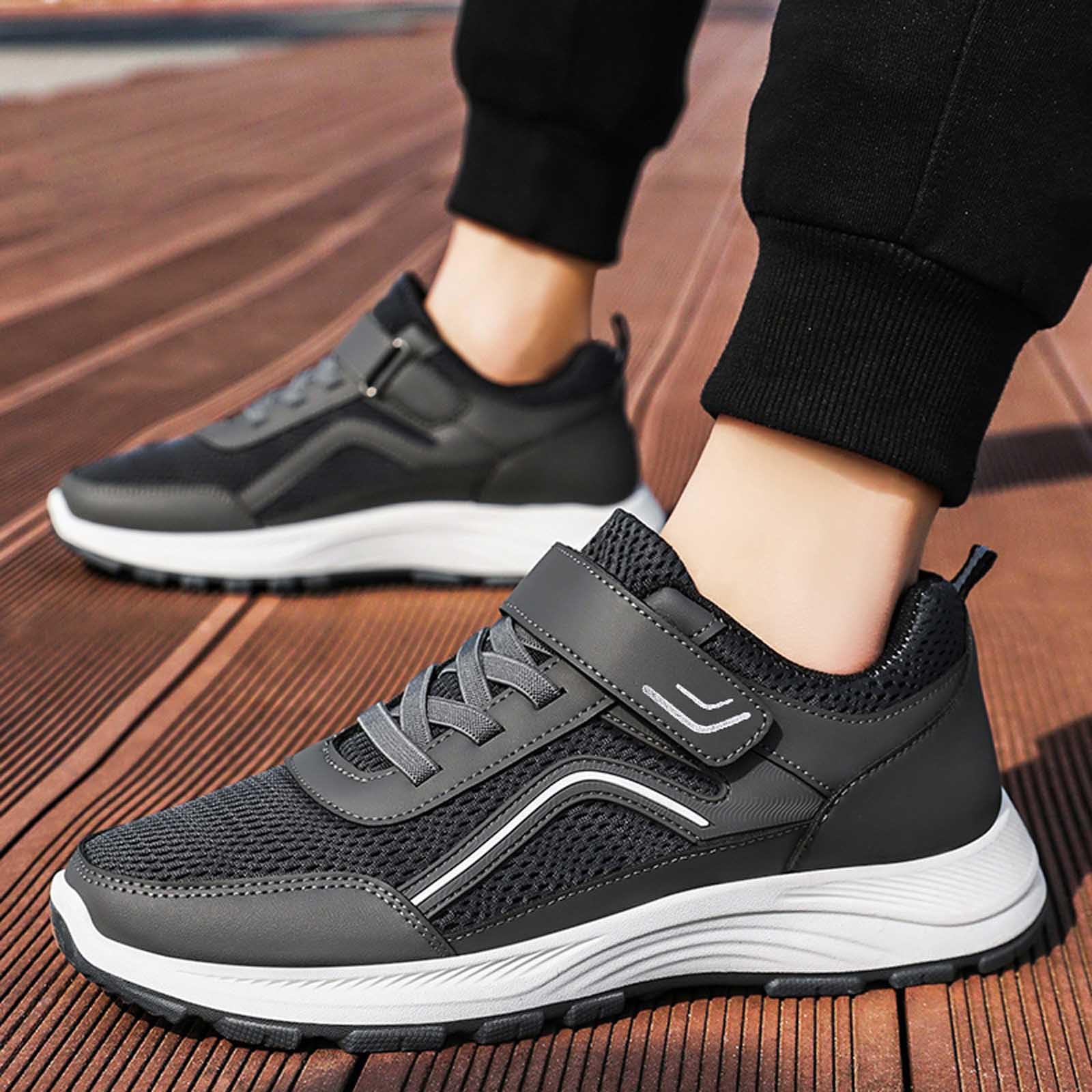 Generisch Herren Sneakers Atmungsaktive Herren-Sneaker mit Klettverschluss für gemütliches Gehen Laufen bequem rutschfest strapazierfähig ideal für den Alltag