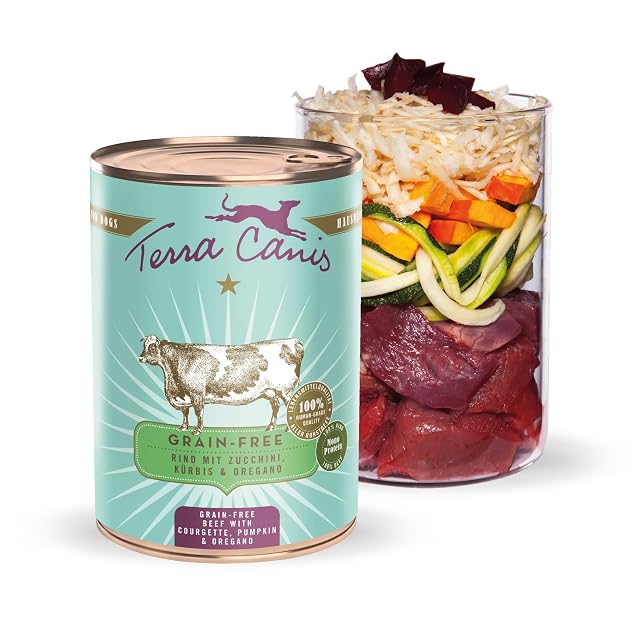 Terra Canis Buey con calabacín, Comida sin Cereales para Perros, 400g