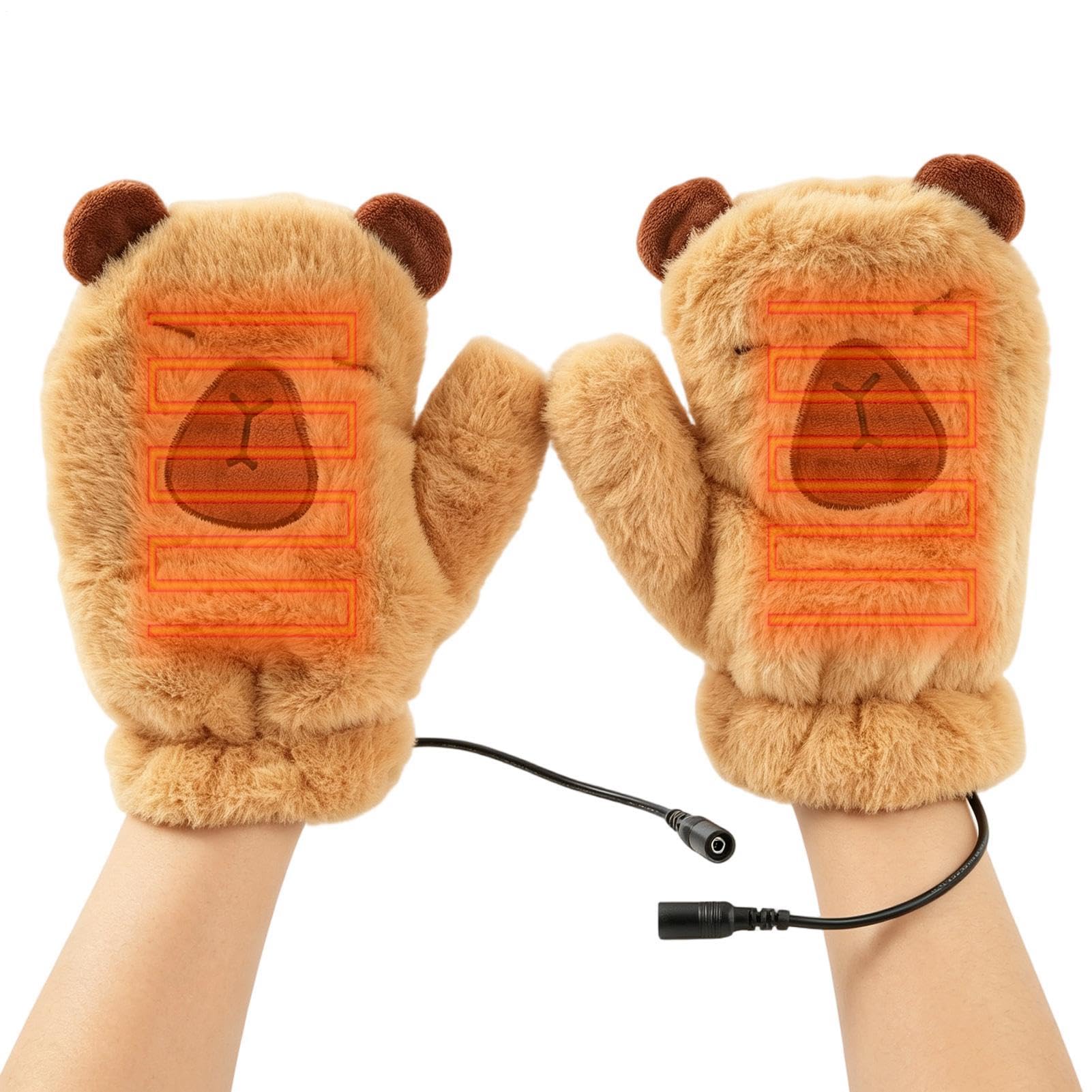 Muffole Calde Scaldamani USB Lavabile Animaletto | Guanti Antivento Scaldamani Per Inverno Ufficio Outdoor Sci Snowboard Moto Guida Pesca Sul Ghiaccio