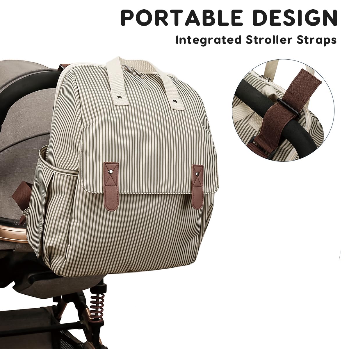 SONARIN Versátil Mochila de Pañales para Bebé,Multifuncional Bolsa de Pañales Bolso Cambiador Viaje Bolsa Bandolera para Pañales Convertible con Cambiador & Bolsa de Botella