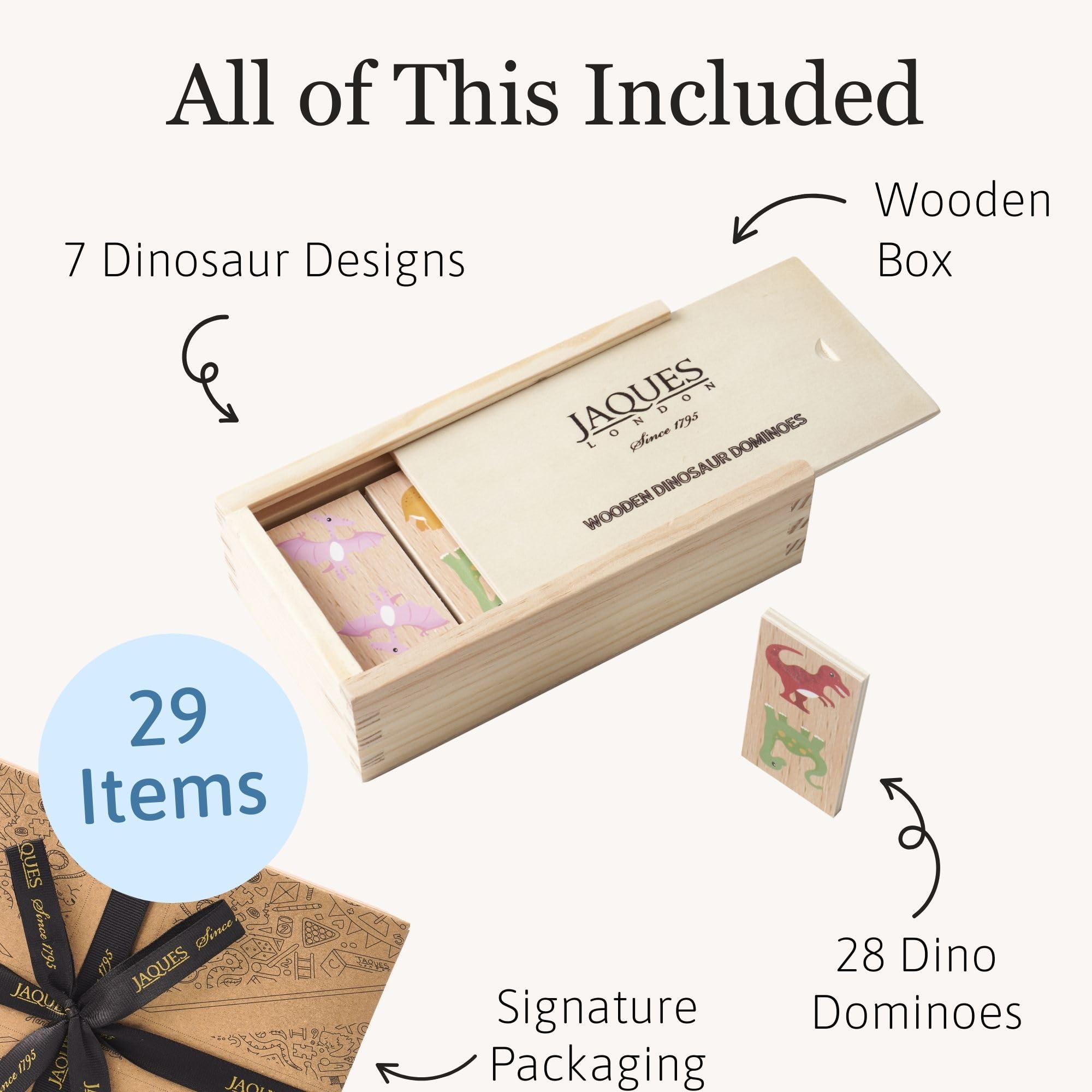 Jaques of London Dinosaur Dominoes, Multi Colours - Image 3