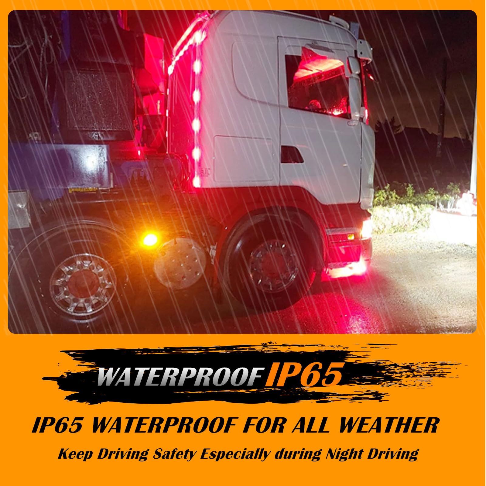 Biqing 12PCS 12V/24V Luci di Posizione Laterali Indicatori,3.4" LED Luci di Posizione per Rimorchio Camion Caravan Camper Barca Trattore Bus(Rosso+Bianco+Giallo)