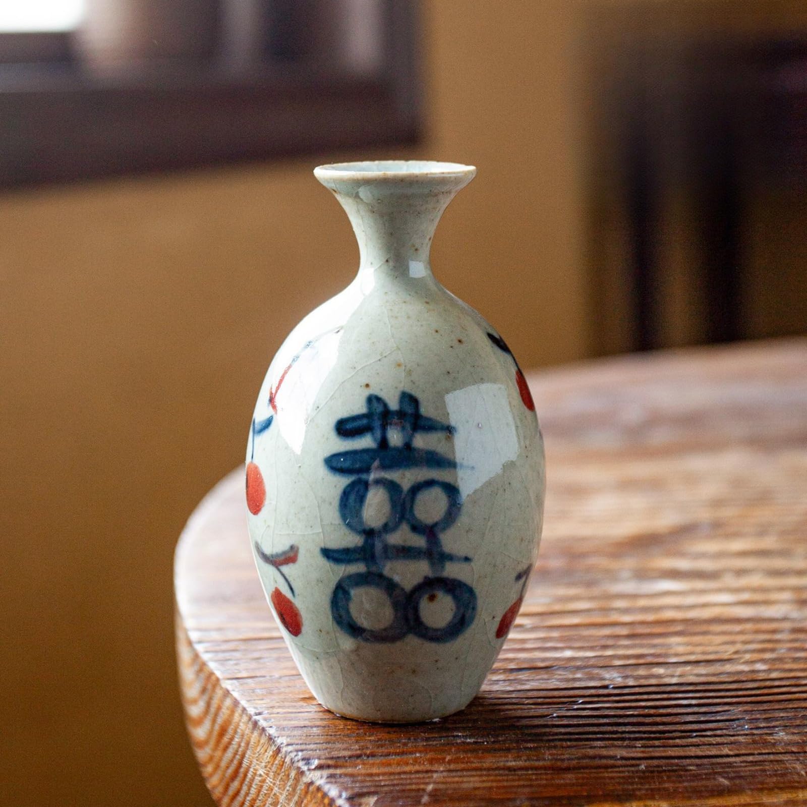 Vase en céramique de Jingdezhen fait main 9 cm - Porcelaine d'art dessinée à la main