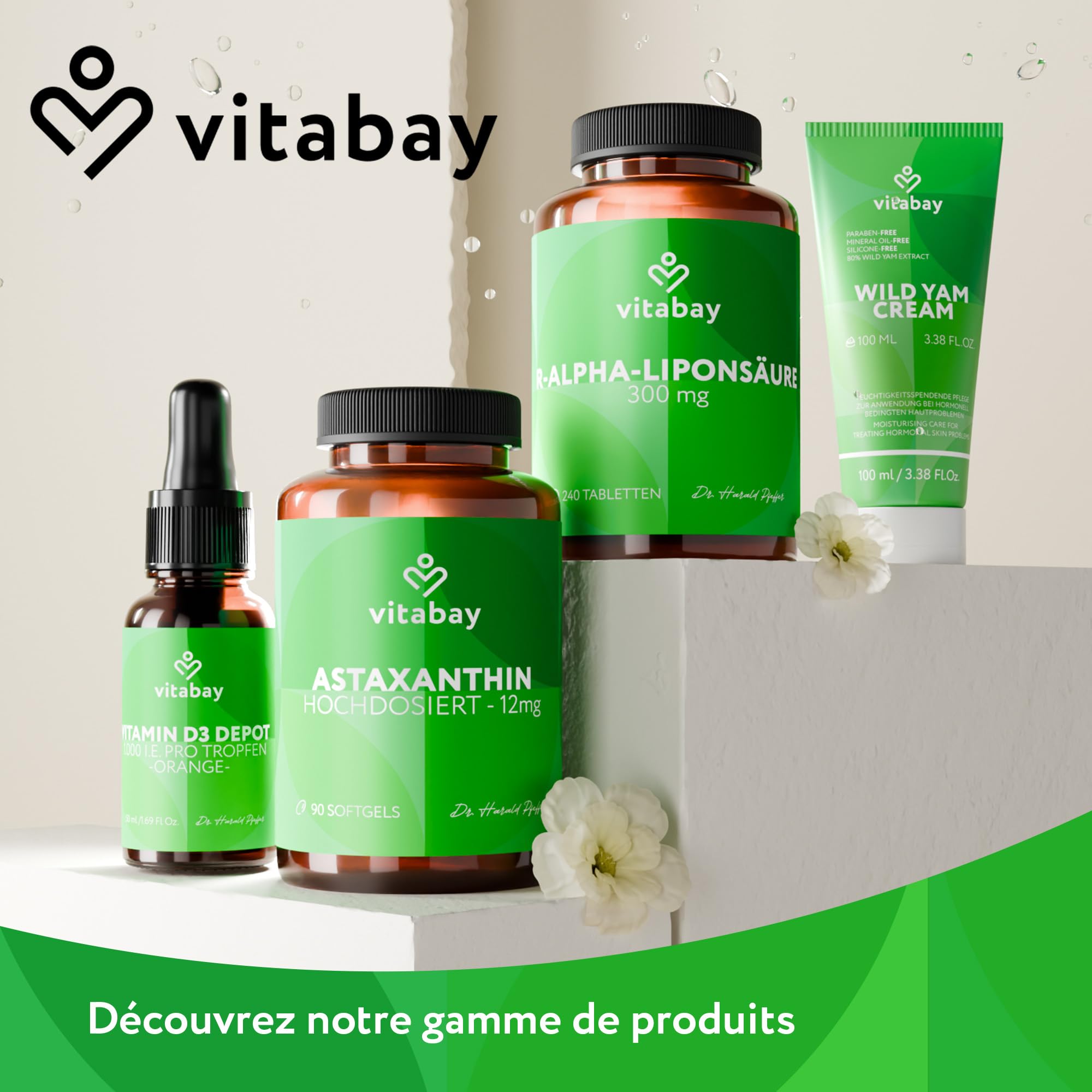 Vitabay NAD+ liposomal 1000 mg avec trans-resvératrol 600 mg - 90 softgels végétaliens - haut dosage, vegan, testé en laboratoire en Allemagne - complément NAD - sans OGM - 45 jours