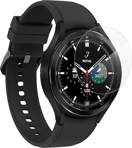 ZAGG InvisibleShield Glass Fusion Plus - Protector de pantalla de cristal híbrido extremo para Samsung Galaxy Watch4 Classic (1.654 in)