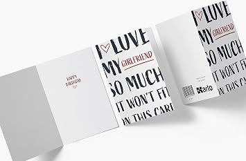 Funny Birthday Card for Girlfriend - Sweet Girlfriend Anniversary Card - Perfect Card for Her - Ideal Girlfriend Birthday Card | Karto - This Much Girlfriend | Large 5.5x8.5 in, for Spouse Partner, with Envelope