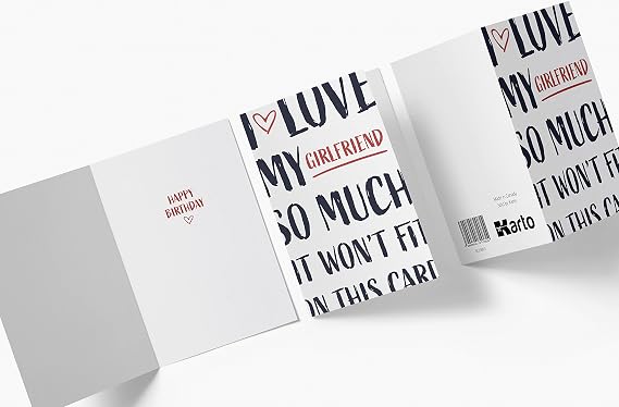 Funny Birthday Card for Girlfriend - Sweet Girlfriend Anniversary Card - Perfect Card for Her - Ideal Girlfriend Birthday Card | Karto - This Much Girlfriend | Large 5.5x8.5 in, for Spouse Partner, with Envelope