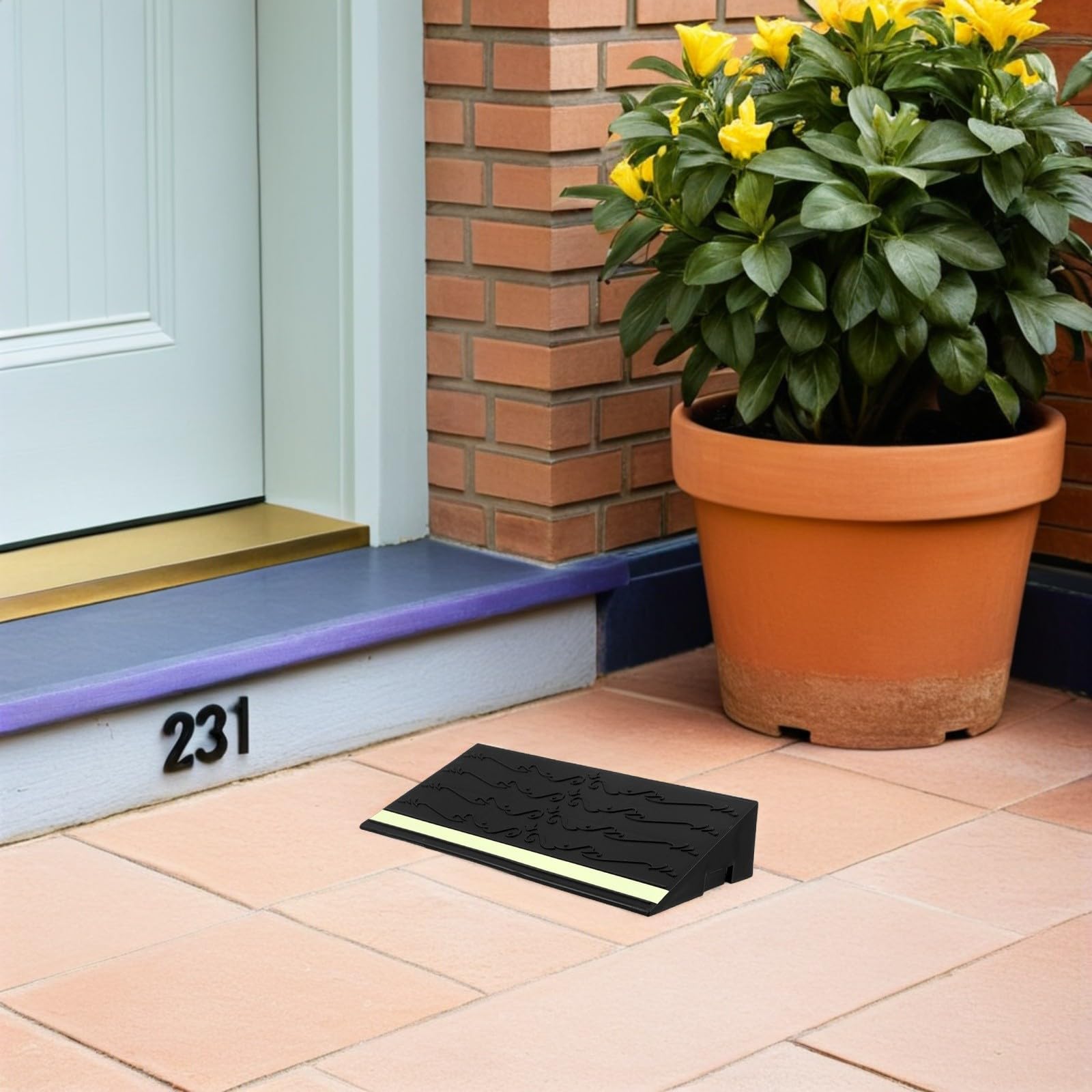 Cabilock Rampe de Seuil pour Aspirateur Robot en Plastique Noir 25x4,5 Cm Tapis Antidérapant Polyvalent pour Seuils de Porte Intérieur Maison