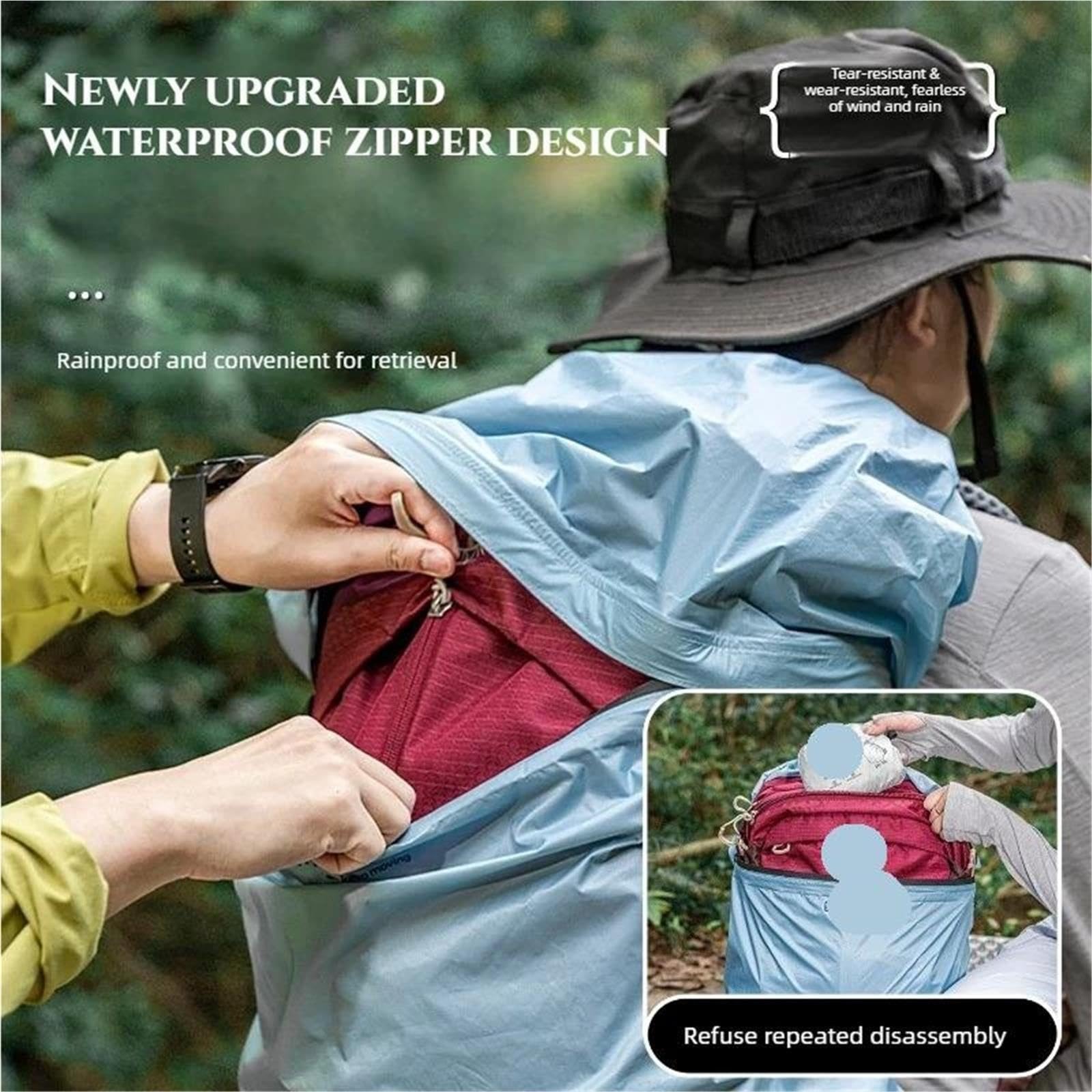 Sac à dos 20-35L, housse de pluie, résistant l'usure, randonnée, alpinisme