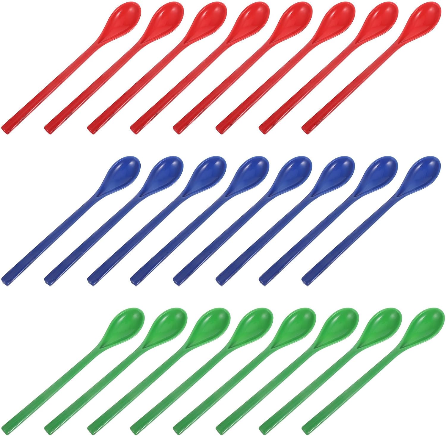 Zerodeko 30pcs Long Handle Plastic Coffee Spoon Stirrer with Comfortable Grip for Mixing Smoothies and Ice Tea, Dishwasher Safe Stirring Spoon for Home and Occasion