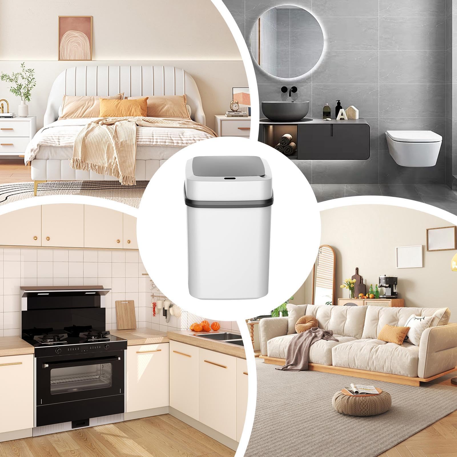 Touchless Trash Can, Garbage Can Automatic Sensor, Electric Trash Can with