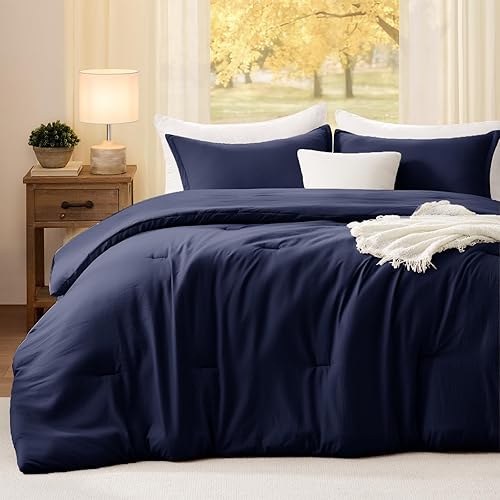 Juego de edredón tamaño Queen de 3 piezas, suave, ligero, transpirable, para todas las estaciones, tamaño Queen (edredón de 90 x 90 pulgadas y 2