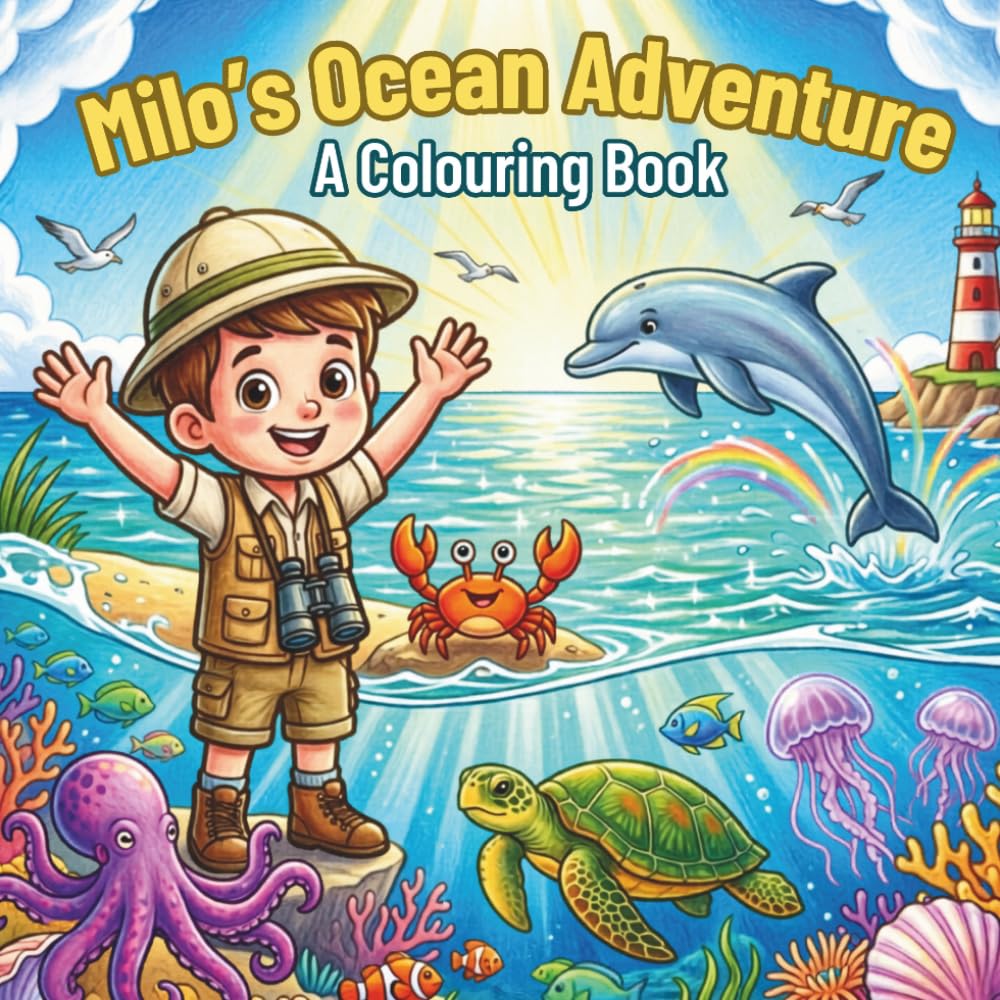 Milo's Adventure Series: Ocean Adventure Colouring Book for Kids Ages 4-7 | Meet Amazing Sea Animals with Milo