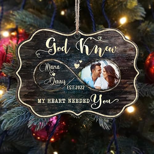 Miniatura 8 de Adorno personalizado de aniversario de boda como el señor y la señora, adorno fotográfico de regalo para el señor y la señora, personaliza cualquier