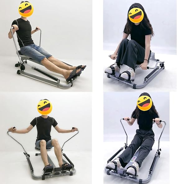 Rowing Machine, For Household Use, Foldable, Full Body Exercise, 12 Levels of Load Adjustment, Hydraulic Resistance Adjustment, Simulation Rowing Machine, Space Saving Exercise, Cardio Exercise, Diet Equipment, Muscle Training, Training Equipment, B