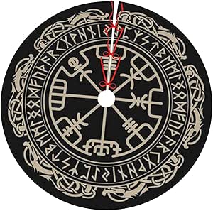 Amazon.com: Magical Design Norse Runes Compass Printed Christmas Tree ...
