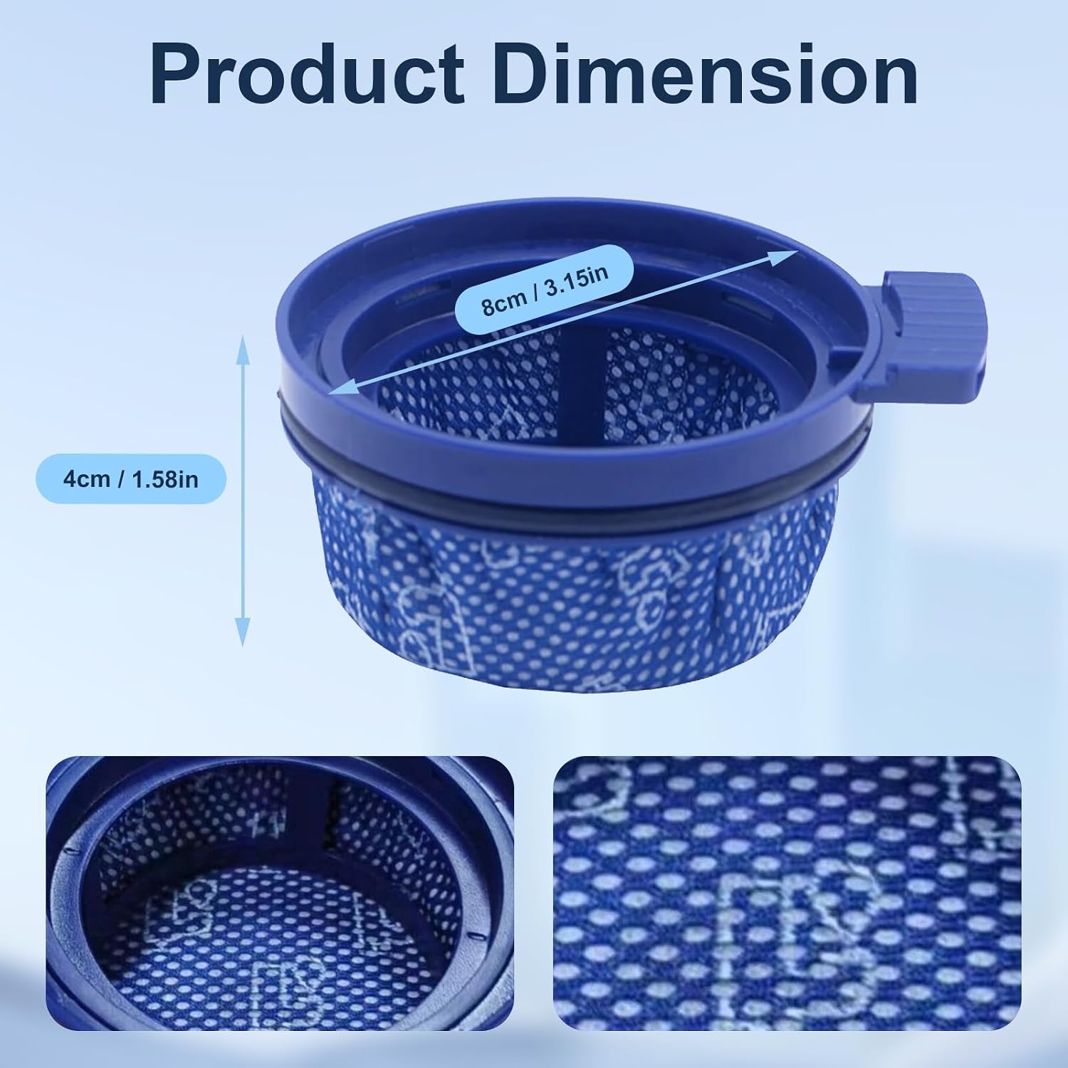 2 Pack Hepa Filters for SAMSUNG BESPOKE Jet VS20A958F/WN, VS20A95923B/AA, VS20A95923N/AA, VS20A95923W/AA Cordless Stick Vacuum Cleaner Washable Accessories Parts NO.DJ97-03090A