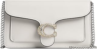 COACH Womens Tabby Chain Clutch, Chalk, OS