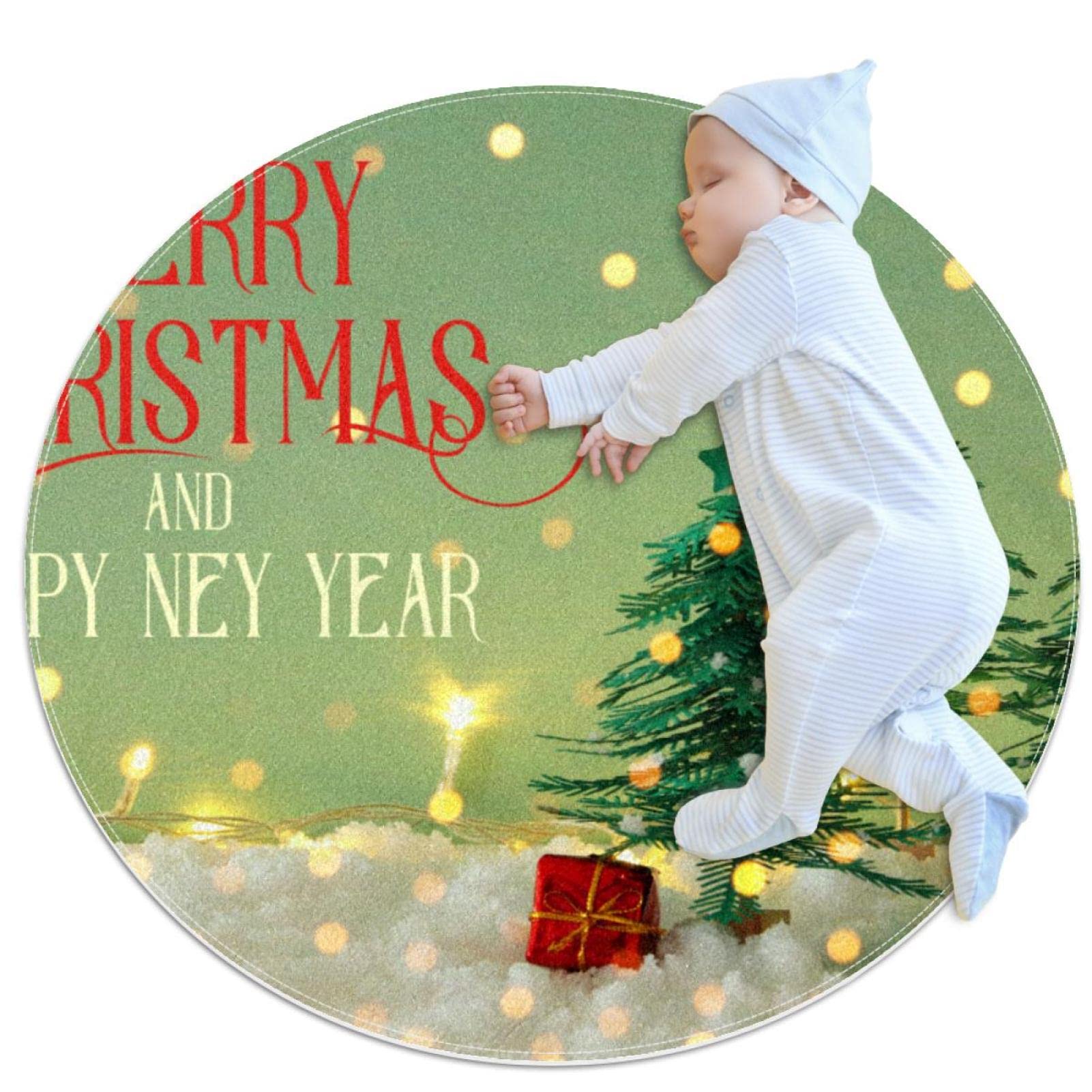 Tapis rond arbre de Noël pour chambre enfant et salle de jeux