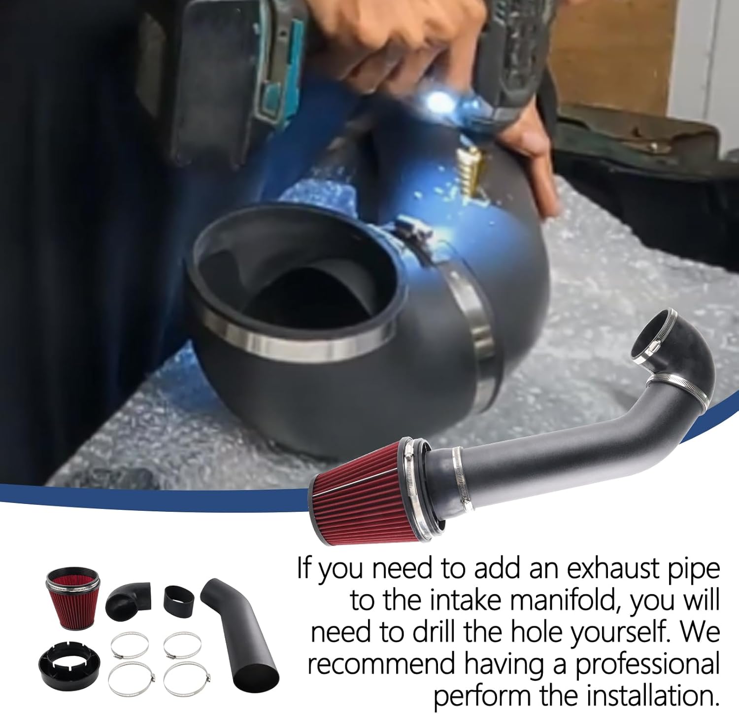 LS Swap Cold Air Intake Kit Compatible with LSX LS1 LS2 4.8L 5.3L 5.7L 6.0L LS Swap Cold Air Intake System