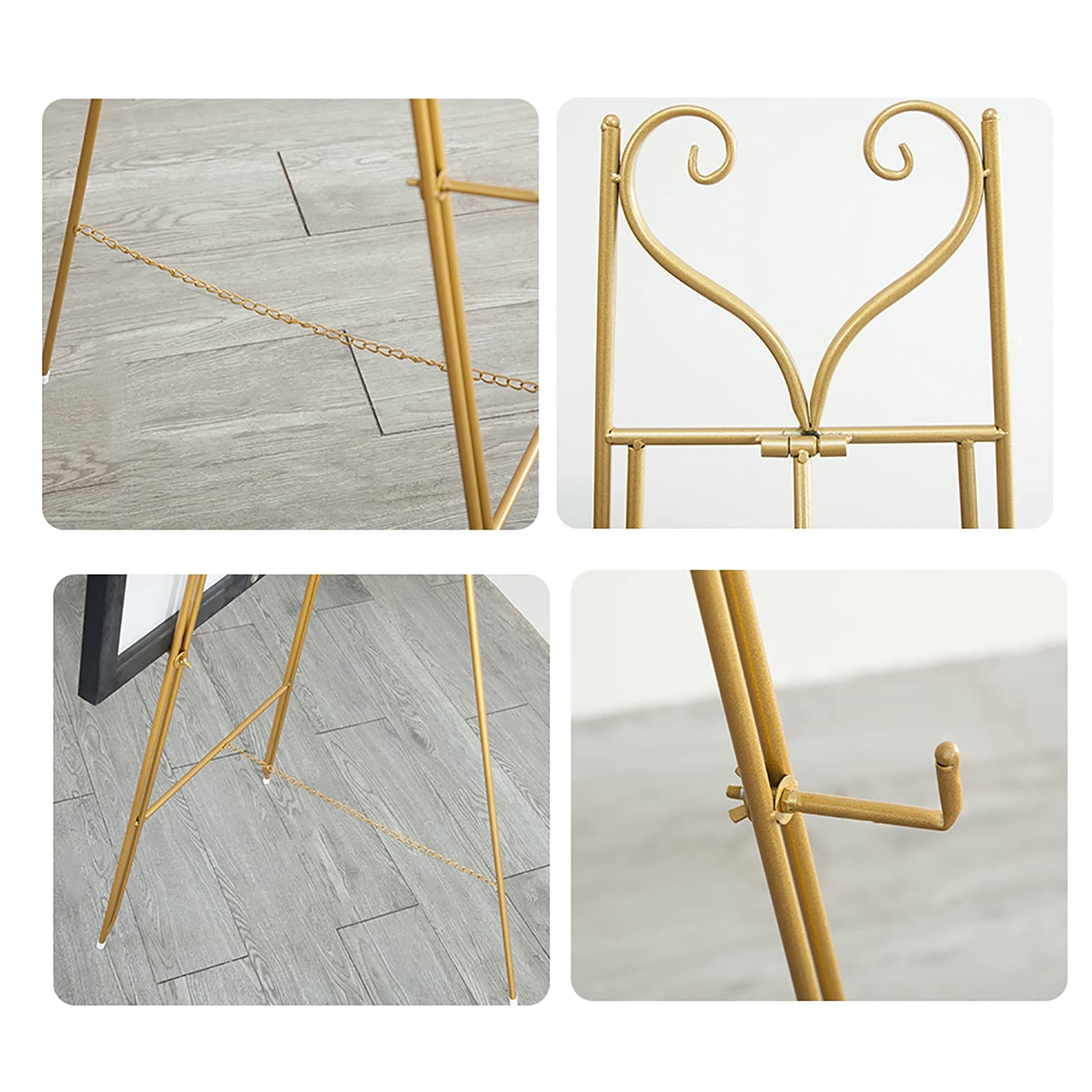 Cavalletto per artista, treppiede per artista, robusto e durevole, con fibbia di regolazione dell'altezza e catena di regolazione dell'angolo, cavalletto per artista professionale e amatoriale per es