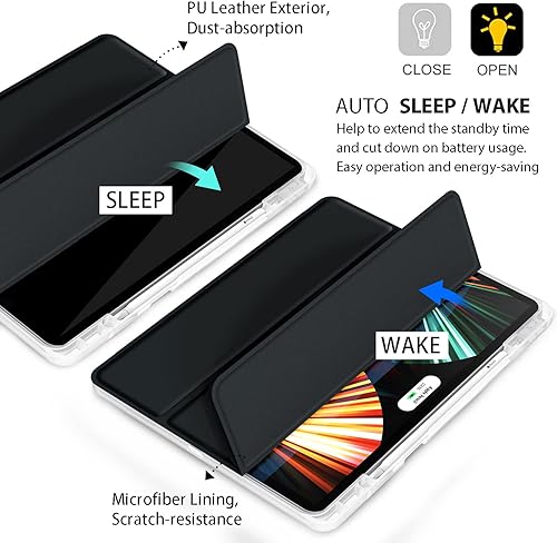 Miniatura 5 de Gahwa Funda para iPad Pro de 12.9 2022202120202018 (6543 generación), soporte delgado y triple pliegue + carga de lápiz Apple de 2 generación +