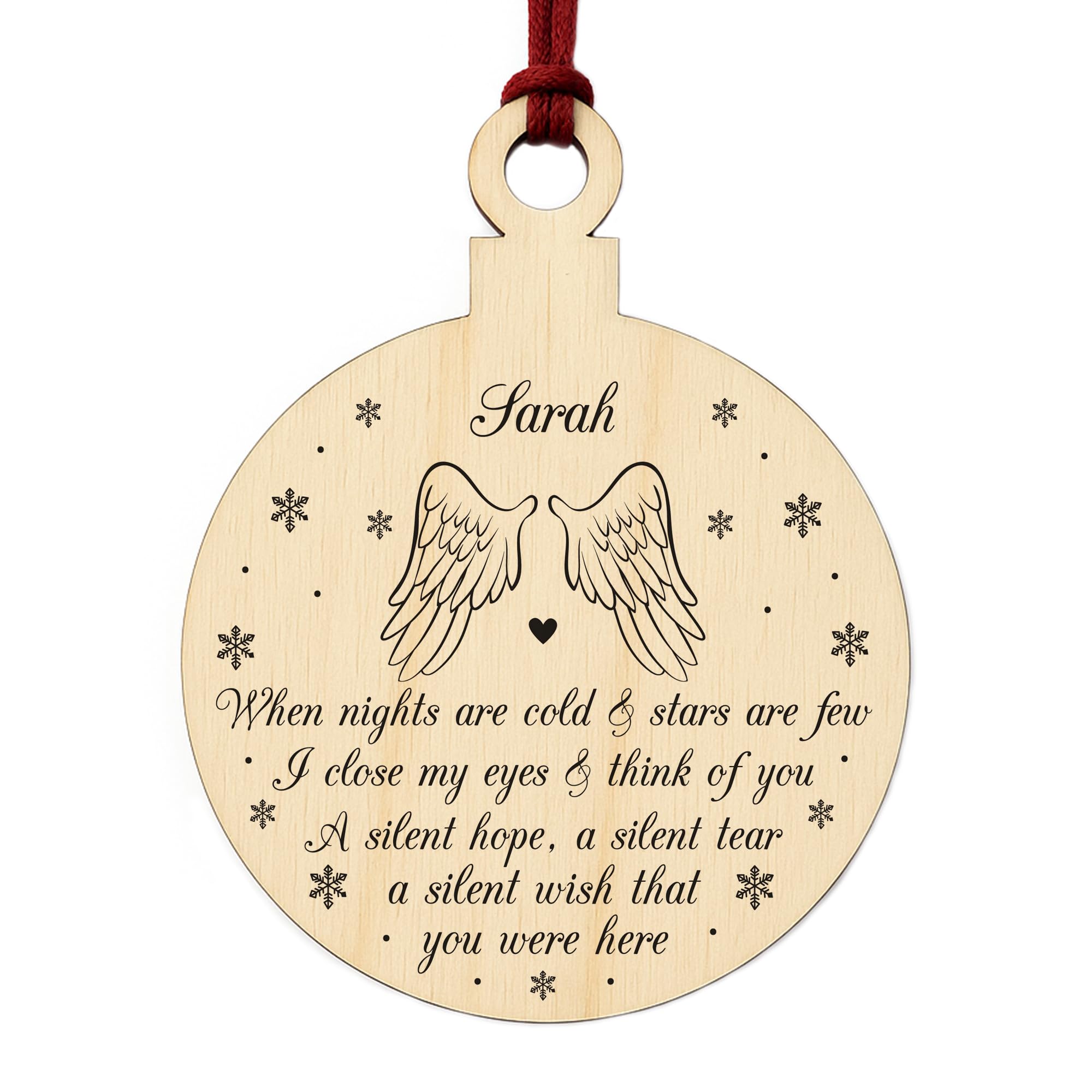 PERSONALISED Memorial Gift For Christmas Tree Wood Bauble Mum Dad Nan