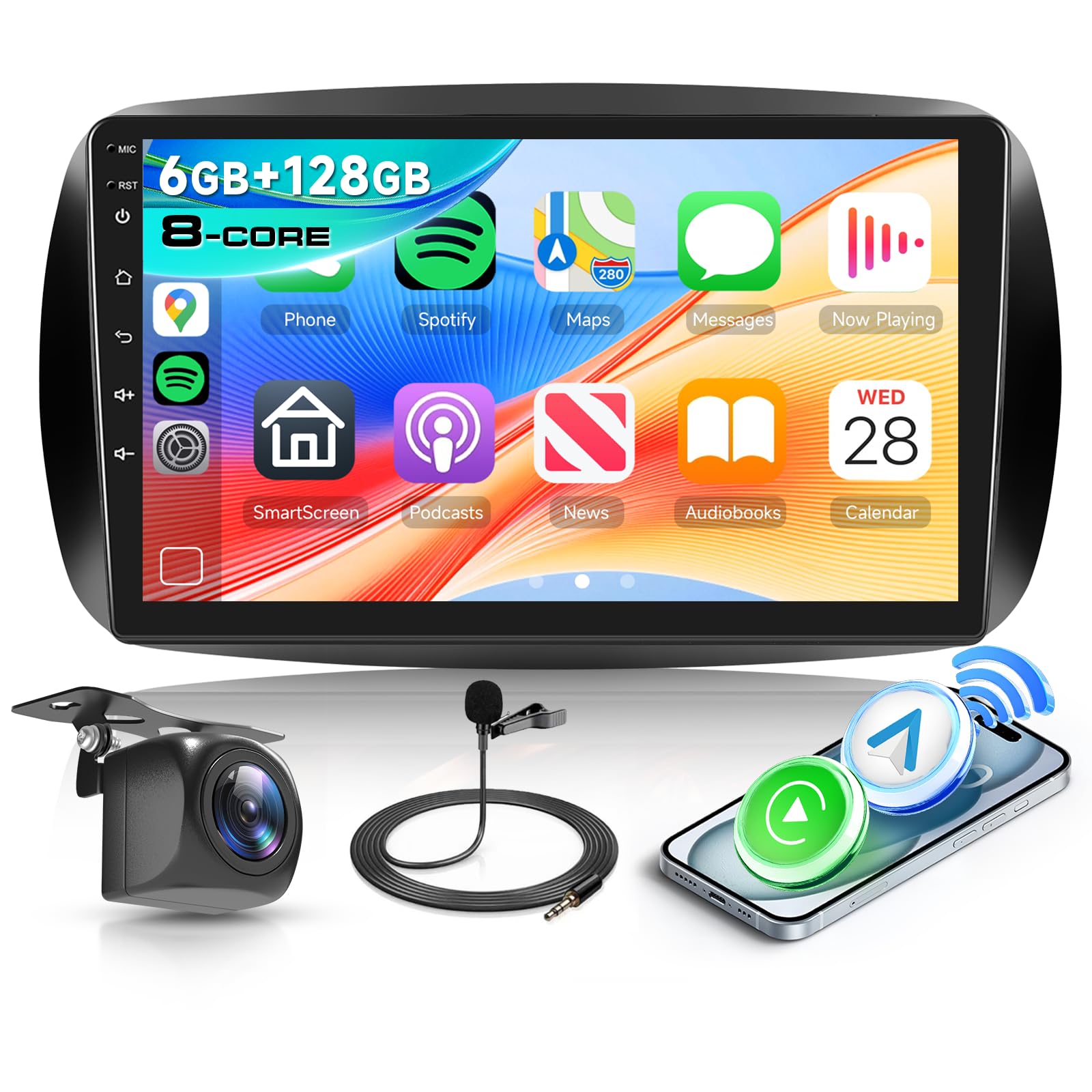 Hodozzy 6G+128G 8-Core Autoradio per Mercedes Smart 453 Fortwo 2014-2020