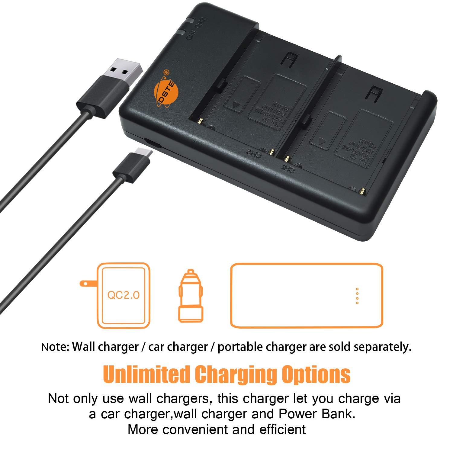 NP-FM55H FM50 (2 pièces) Batterie de rechange rechargeable et double chargeur compatible avec Sony NP-FM30 NP-FM51 CCD-TR108, TR208, TRV116, TRV118, TRV126, TRV128, TRV138, appareil photo, chargeur de