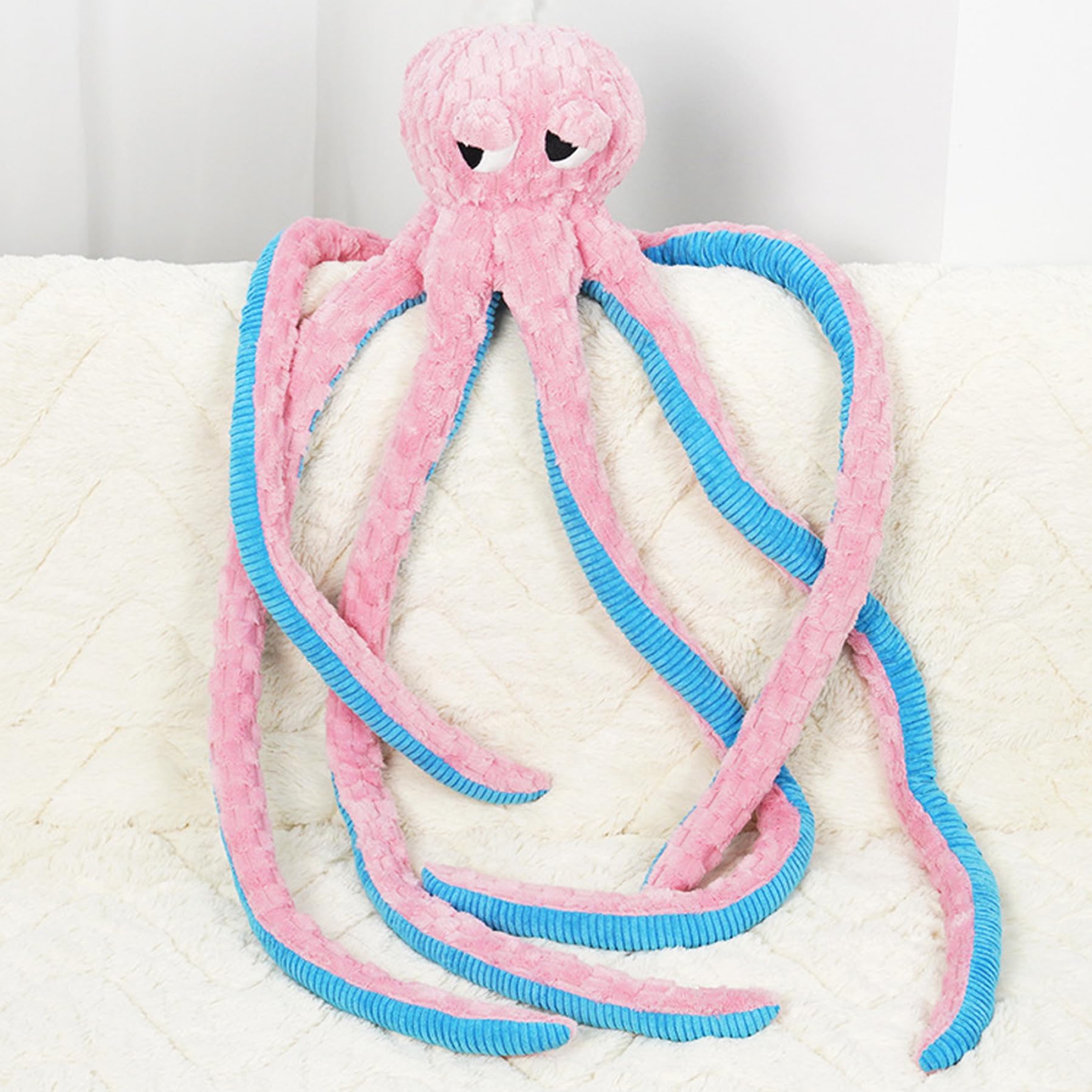 Juguete para perro indestructible, juguete para perro pulpo, juguetes chirriantes interactivos de 40 pulgadas para masticadores agresivos, pulpo de peluche suave y agradable para la piel para aliviar