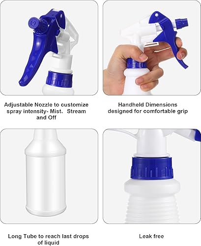 Miniatura 4 de 24 botellas de plástico de 16 onzas, botellas vacías a prueba de fugas, vacías y reutilizables para soluciones de limpieza, agua, detalles de