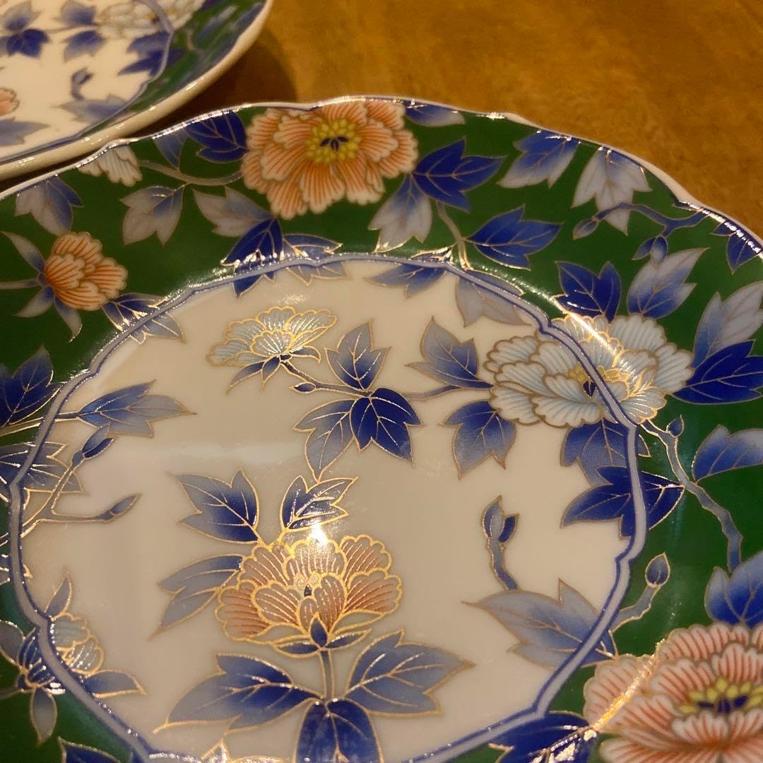 なます皿 山水 金彩 染付 江戸時代 蛇の目高台 夜景 夜図 窯傷 染付堰