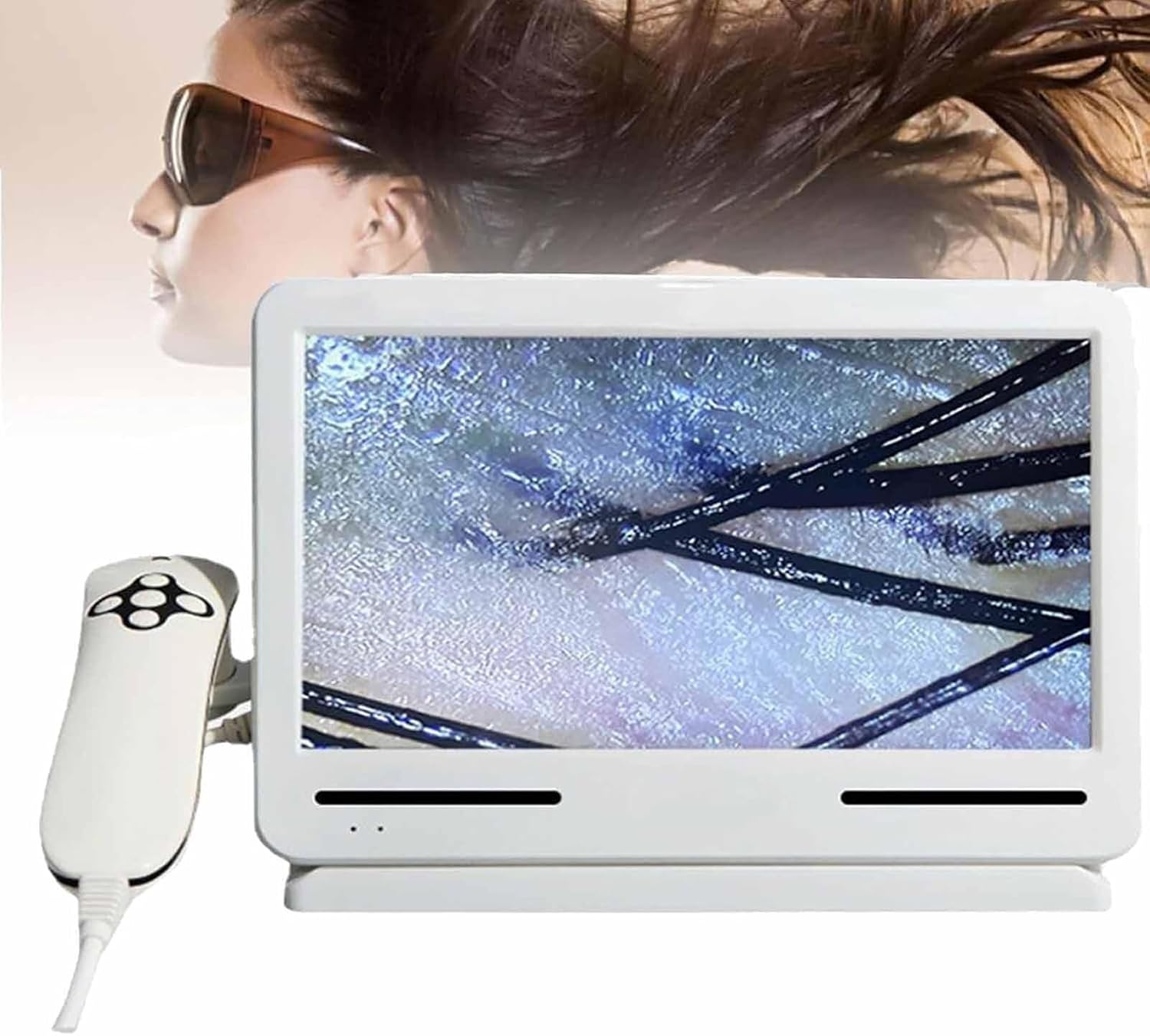 Skin Diagnostic Hair Analyzer, 200X Skin Scalp Detector, take Pictures and Save, Follicle Oil and Moisture Magnification Detection, Suitable for Home Beauty Salon spa Center