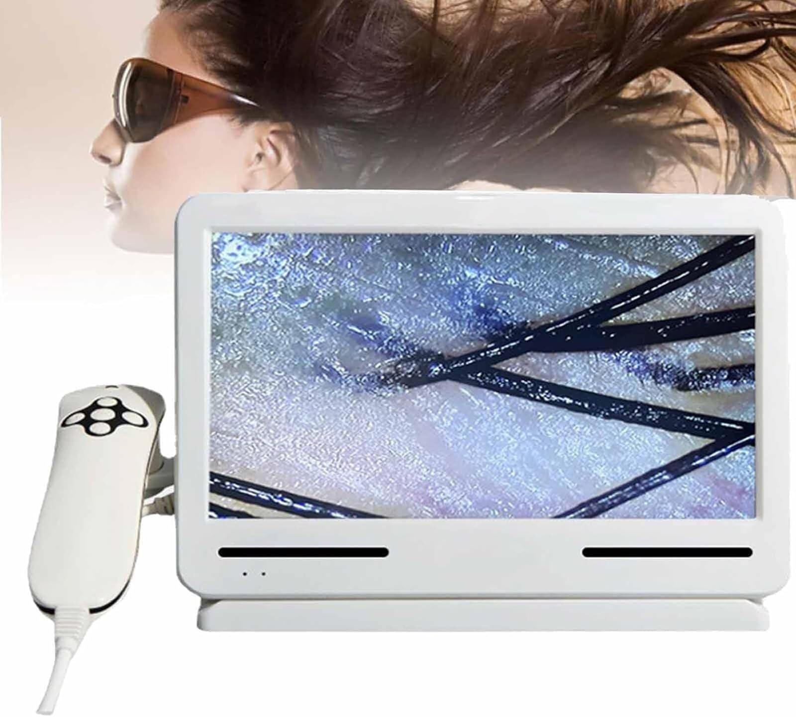 Analyseur de peau et cheveux 200X pour évaluer l'excès de sébum et huile