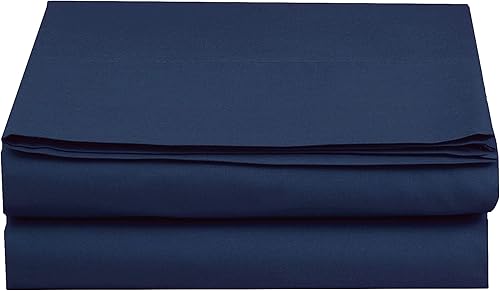 Elegant Comfort - Sábana encimera suave de calidad egipcia y hotelera, 1500hilos, 1unidad, antiarrugas, resistente a las manchas, tamaño Queen, azul