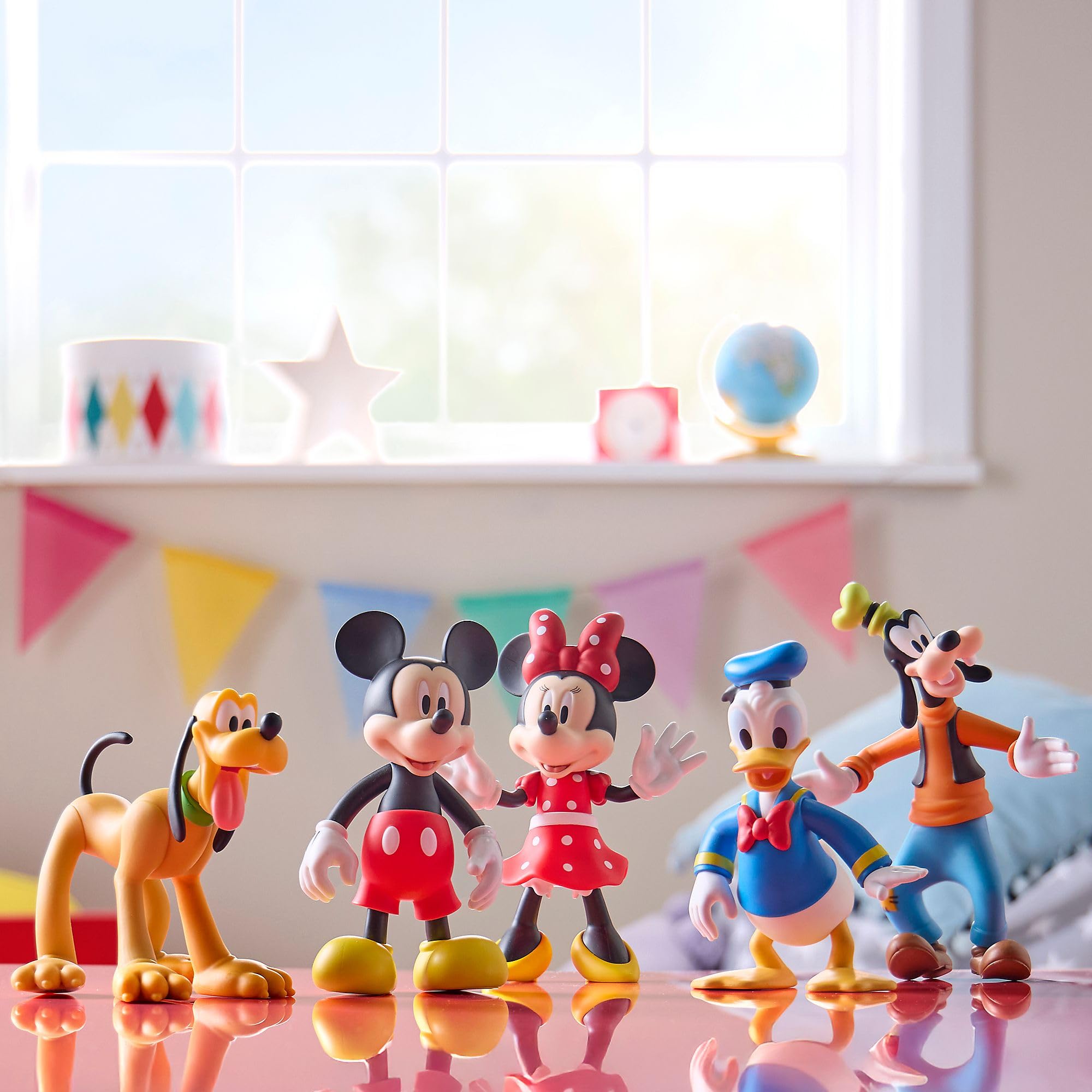 Disney Store Official Set di Personaggi Topolino e i Suoi Amici, Personaggi snodabili tra Cui Topolino, Minni, Paperino, Pippo e Pluto, Set di 5 Pezzi