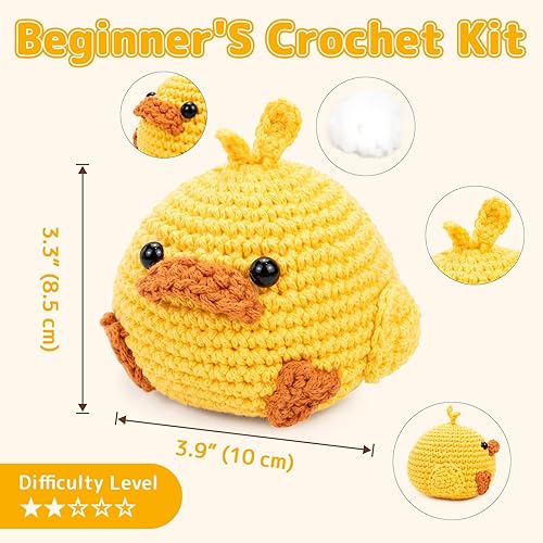 Vista 26 de Yeezhee Kit de ganchillo para principiantes, juego completo de iniciación de animales Amigurumi con tutoriales en video paso a paso, hilo y gancho