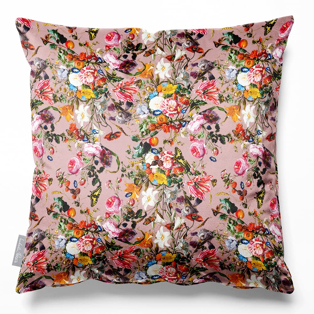 Izabela Peters Rosewater Velvet Cushions - Eco-Friendly, Floral Dream - 50 Cm, Chair & Sofa Cushions