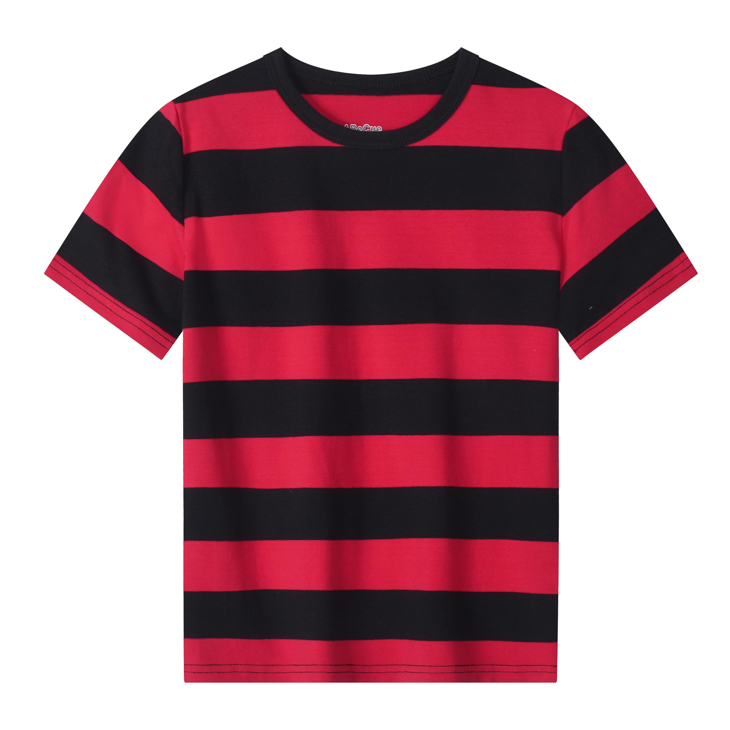 ABeCue Toddlers and Boys' Short Sleeve Crew Neck Striped T-Shirt 2T-Large