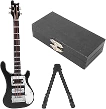 Simulação De Madeira Em Miniatura Modelo De Guitarra Elétrica Instrumento Musical Ornamentos Presentes, Decoração De Guitarra Para Presente Entusiasta(preto)