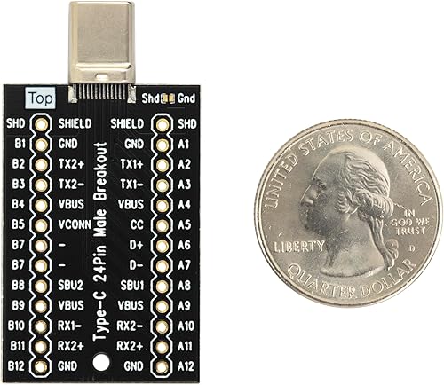 Miniatura 5 de USB Tipo-C Breakout Board Conector Macho 24 Pines Full Pins Salida Chapado En Oro PCB USB C Puerto Reemplazo