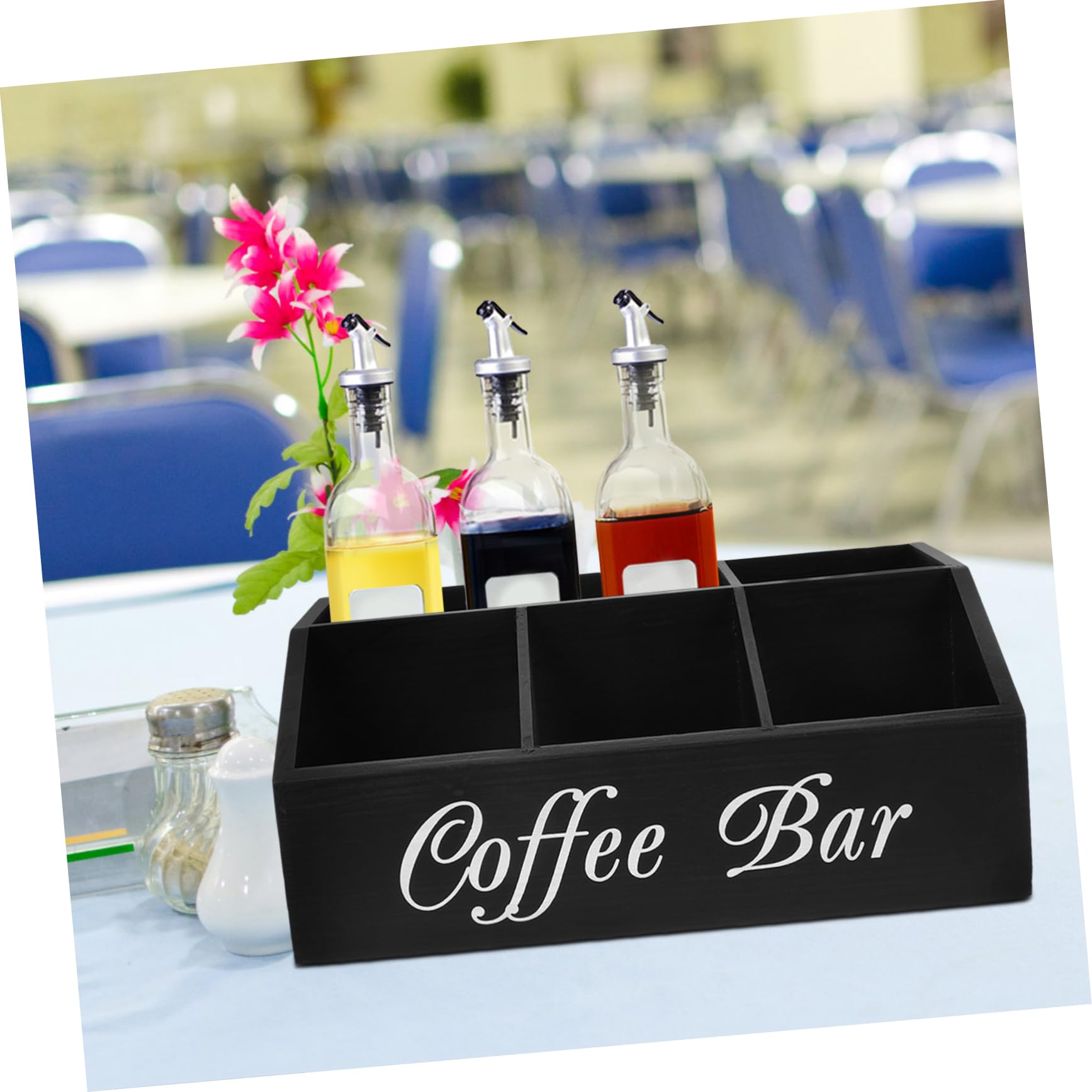 Kaffee-organizer-station Aus Holz Für Kaffee Und Tee Zubehör Aufbewahrungsbox Mit Strohhalme Und Taschentuchbox Multifunktional
