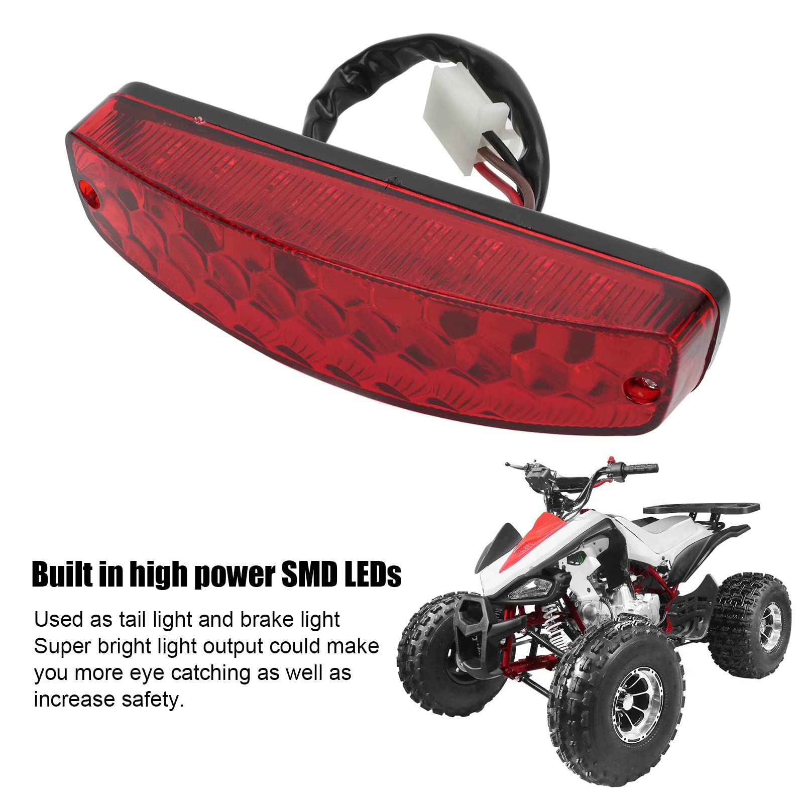 Tylne światło Hamowania LED, Tylne światło Hamowania ATV 3PIN Wodoodporny Zamiennik dla Taotao Quady Quad