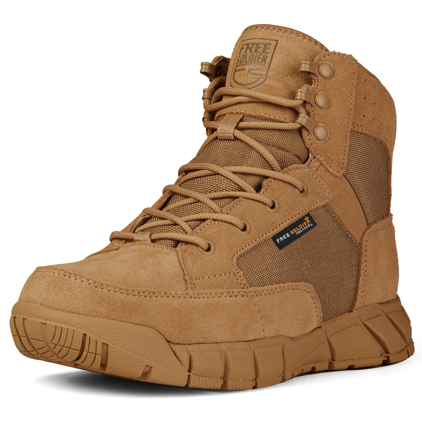 FREE SOLDIER Stivali da Uomo Ultraleggeri Stivali da Lavoro Tattici Militari 6" inch High-Tops Stivali da Neve Traspiranti Traspiranti per Camminare a Piedi