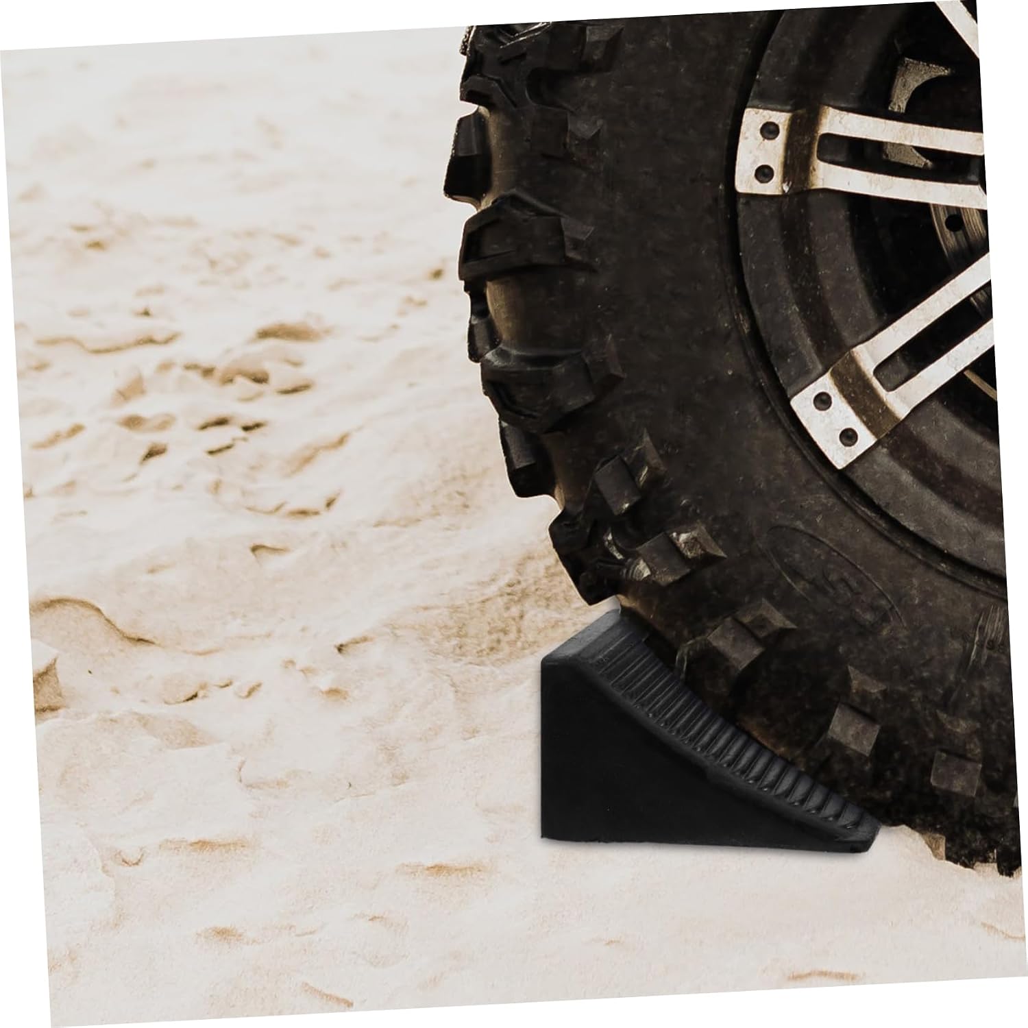 Ciieeo 2pcs Rubber Wheel Chocks Anti Slip for Vehicle Parking