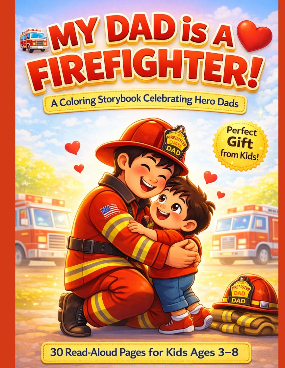 My Dad Is a Firefighter! A Coloring Storybook Celebrating Hero Dads — 30 Read-Aloud Pages for Kids Ages 3–8 | Perfect Gift from Kids