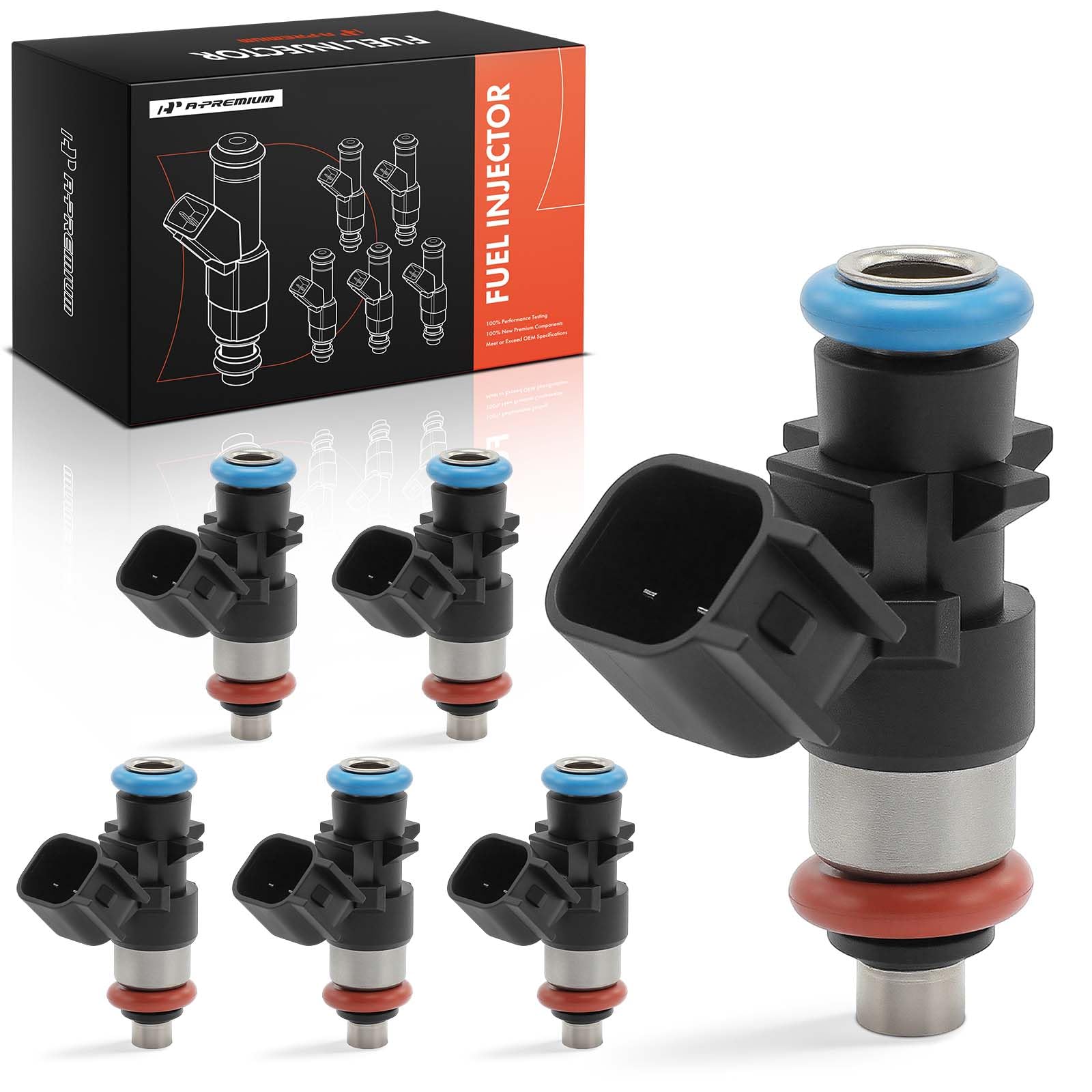 A-Premium 4 Holes Fuel Injectors 0280158233 Compatible with Jeep Grand Cherokee, Wrangler & Dodge Challenger, Charger, Durango, Grand Caravan, Journey & Chrysler Town & Country & Volkswagen, 3.6L